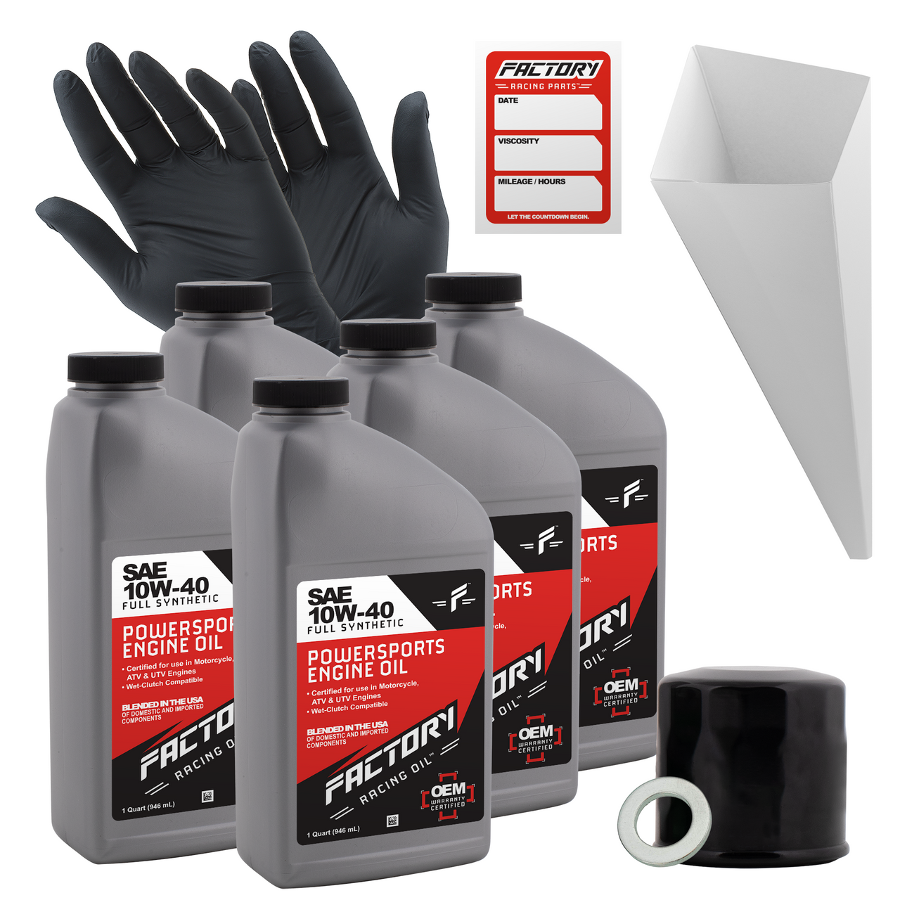 10W-40 5 Quart Oil Change Kit For Honda CBR900RR, GL1800 Gold Wing