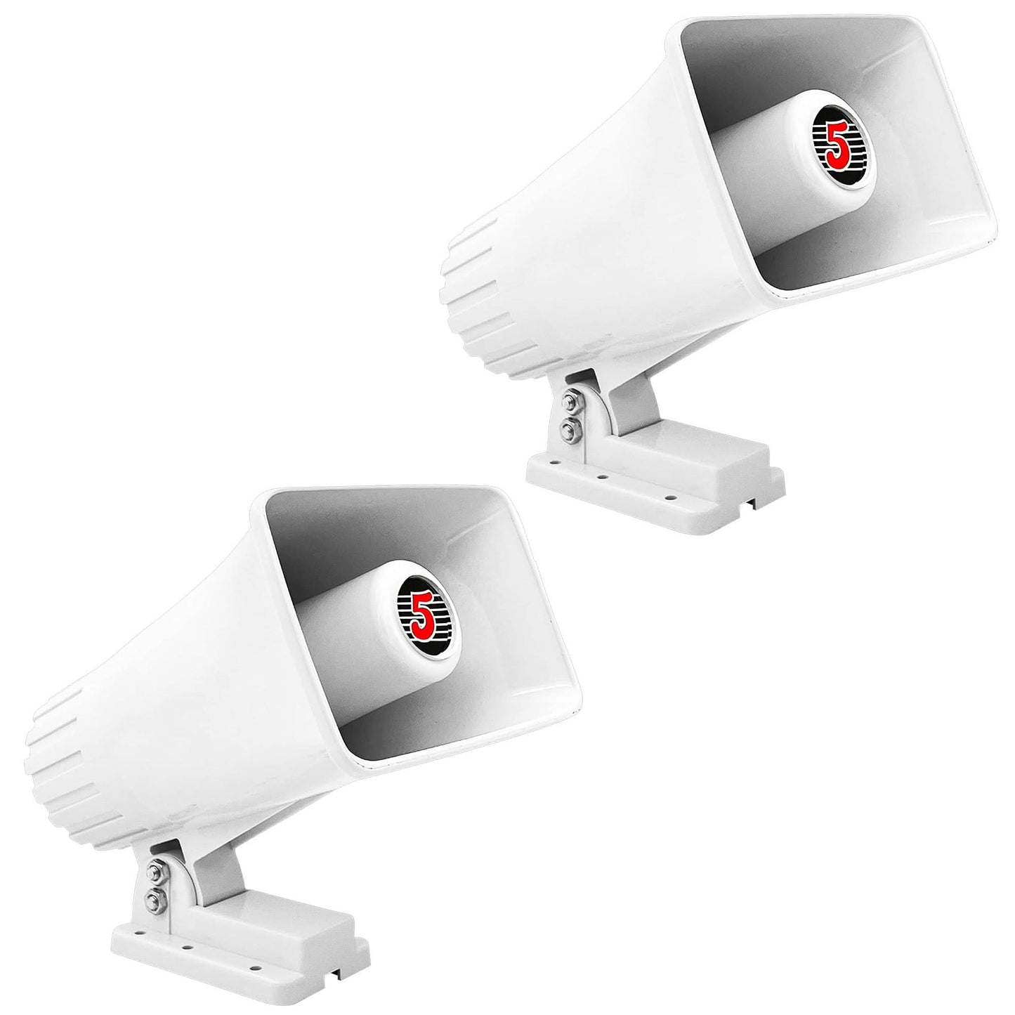 5 Core PA Speaker Pair 6 x 4" 50W Bull Horn Loud Audio Outdoor Speakers System 8Ohm Reflex Megaphone