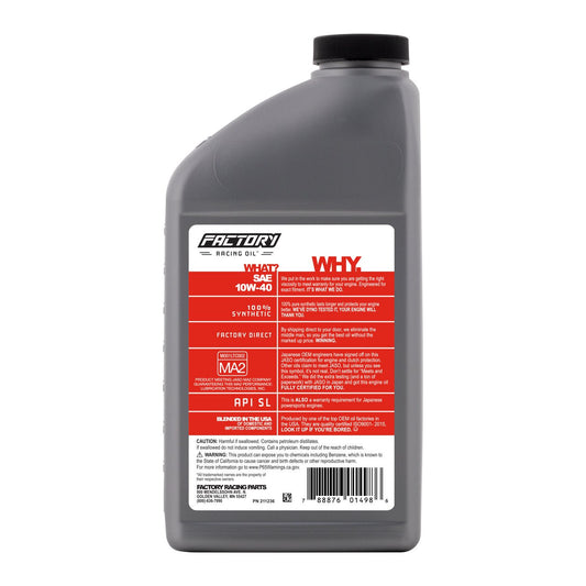 10W-40 2 Quart Oil Change Kit For Honda CBR250R, CBR300R, CMX300, CRF250L, GB500