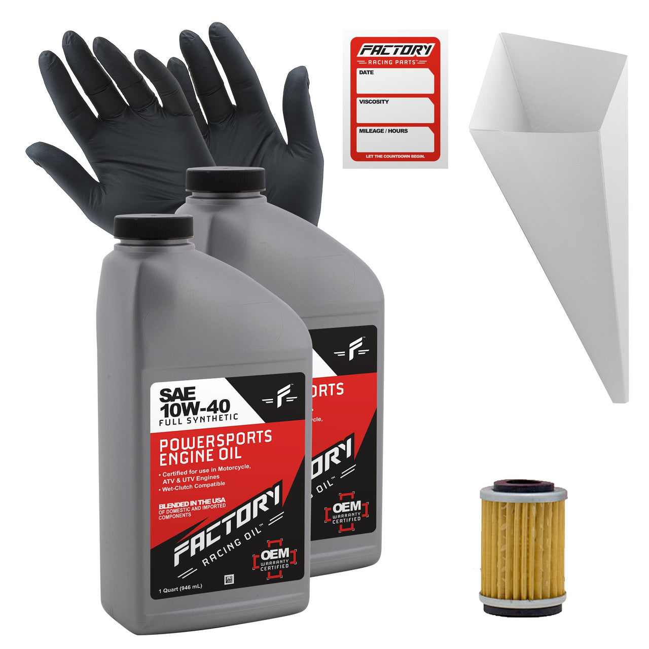 10W-40 2 Quart Oil Change Kit For Yamaha YFB250, TT-R